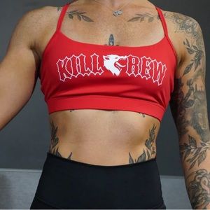 NWT Women’s LG KILL CREW Sports Bra Red & White